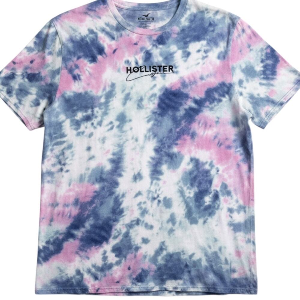 Hollister Tie-Dye Embroidered Logo Crew Neck Men's XL Short Sleeve T-Shirt
